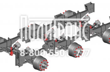 Подвеска двускатная 3*18т высокая широкая рессорная BPW 9416Д-2900004-12